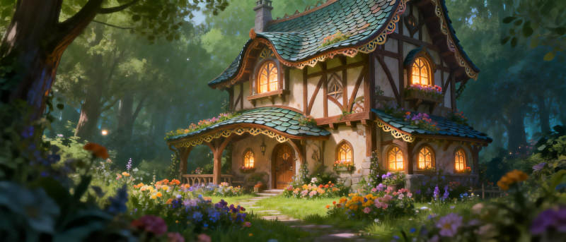 森林童话小屋图片