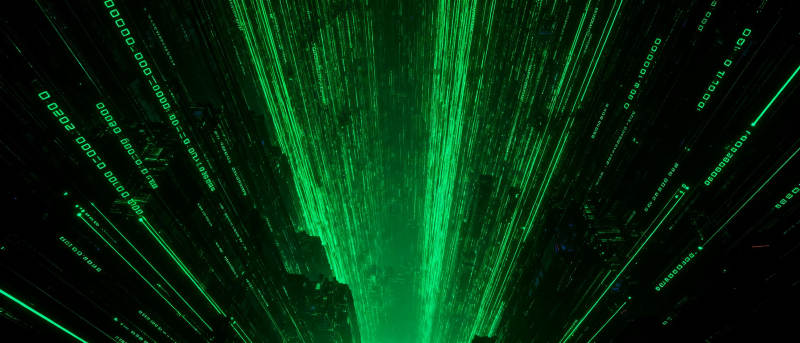 绿色数据流瀑布图片