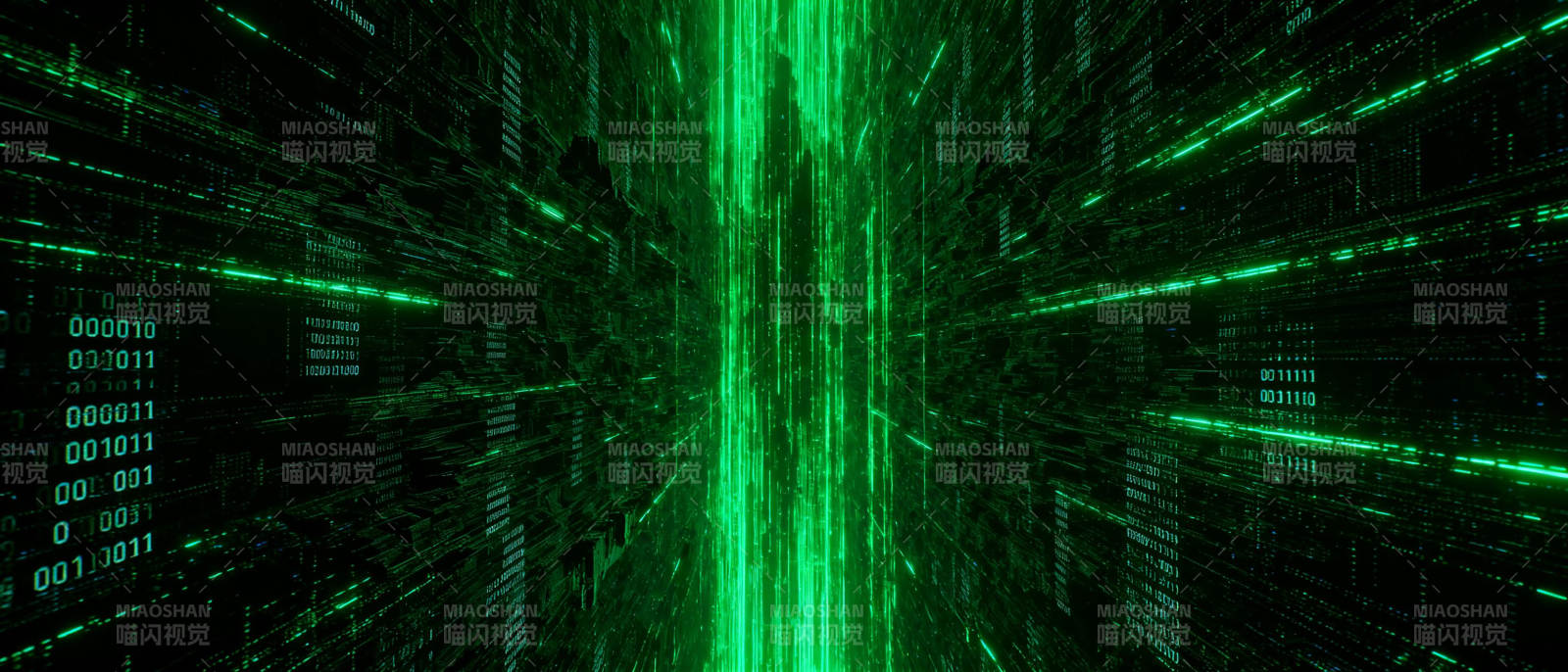 绿色矩阵隧道图片