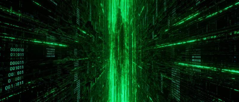 绿色矩阵隧道图片