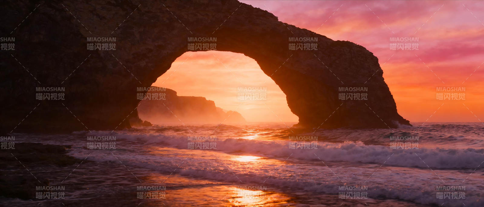 日落拱门海景图片
