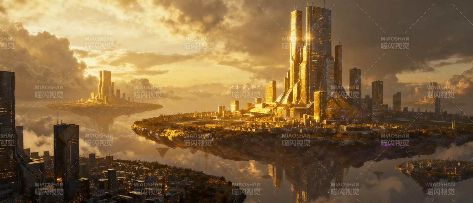 未来之城日落时分图片