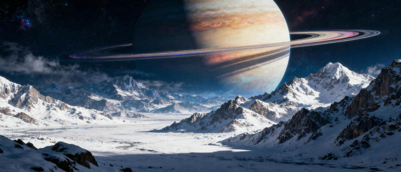 冰原上的行星奇景图片