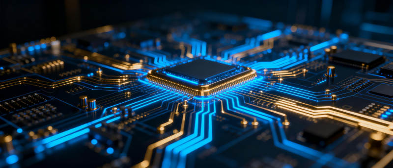 芯片电路发光图图片