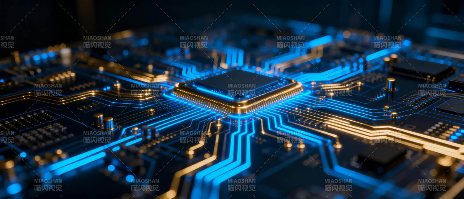芯片电路发光图图片