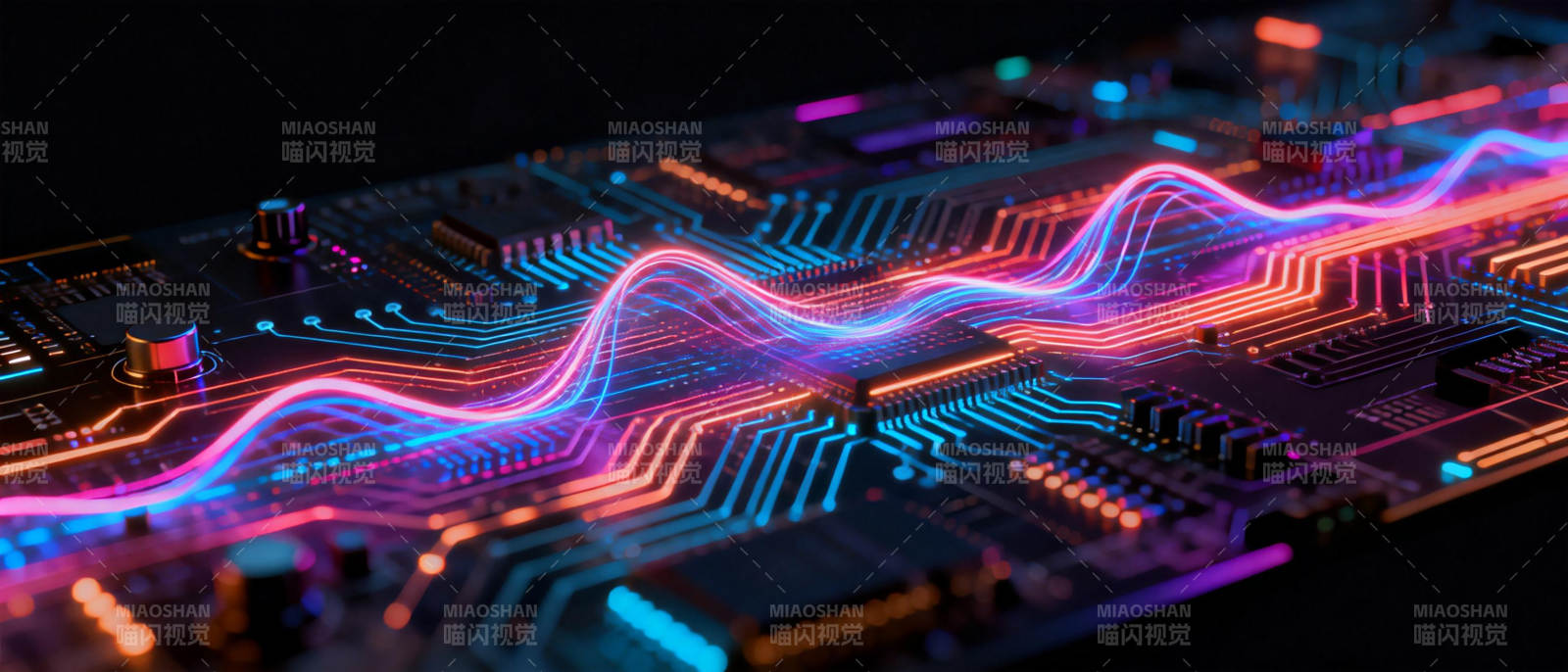 电路光波流动图片