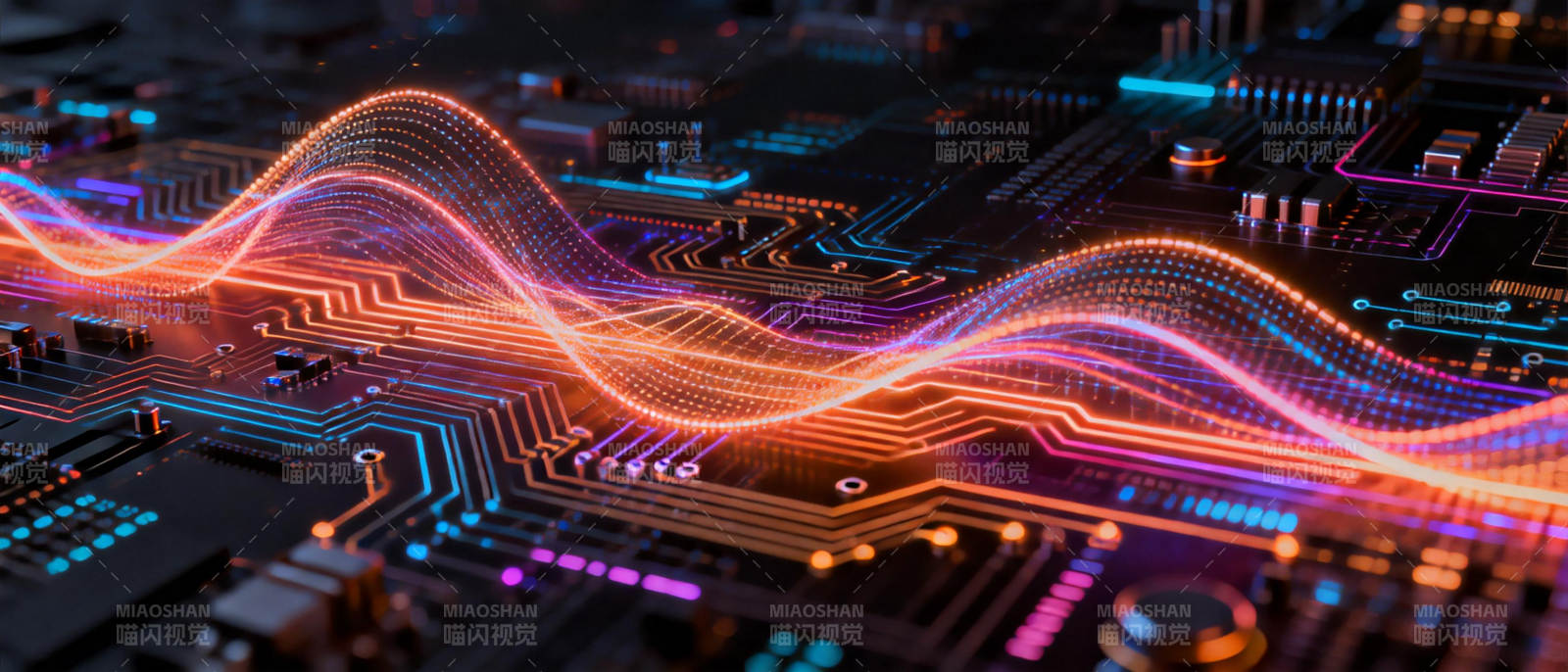 电路光波流动图片