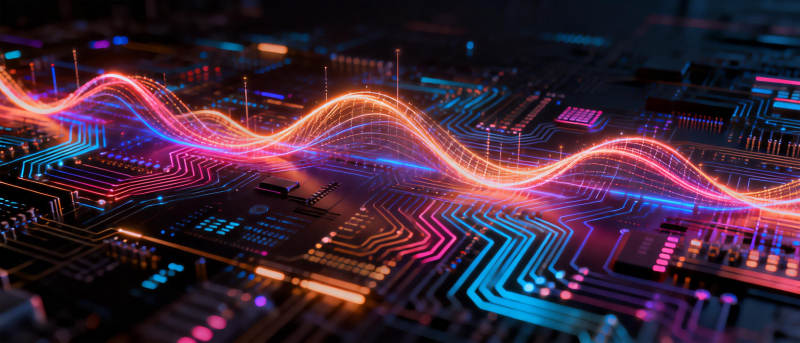 霓虹电路波澜图片