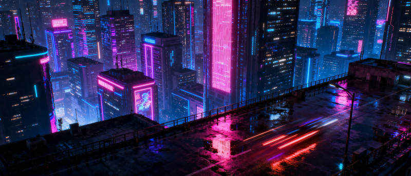 霓虹都市夜景图片