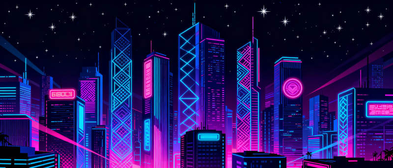 霓虹都市夜景图片