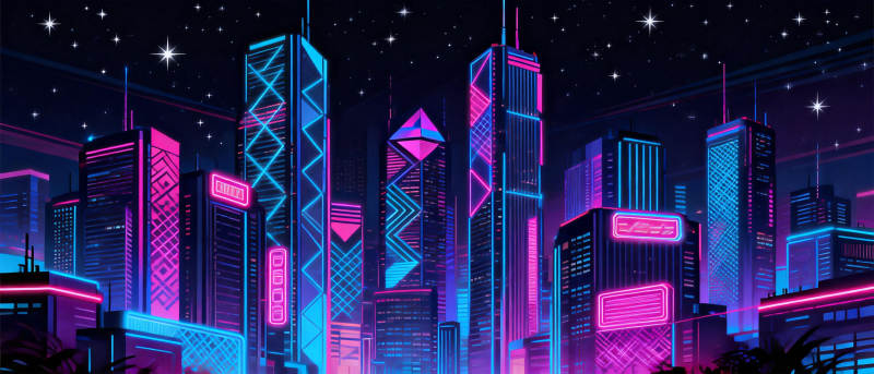 霓虹都市夜景图片