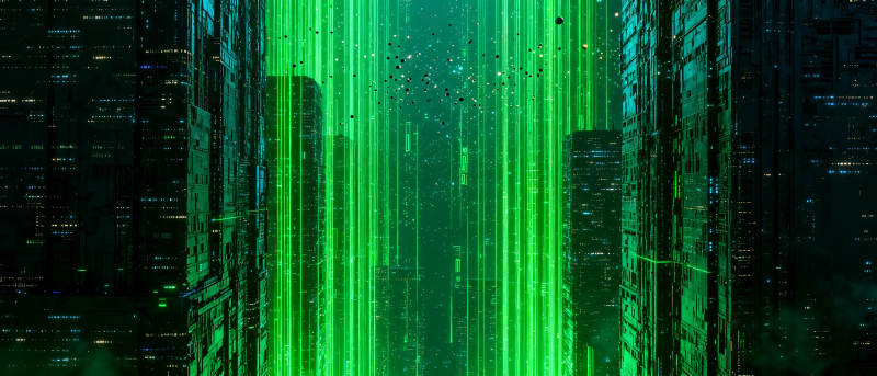 绿色数据洪流图片