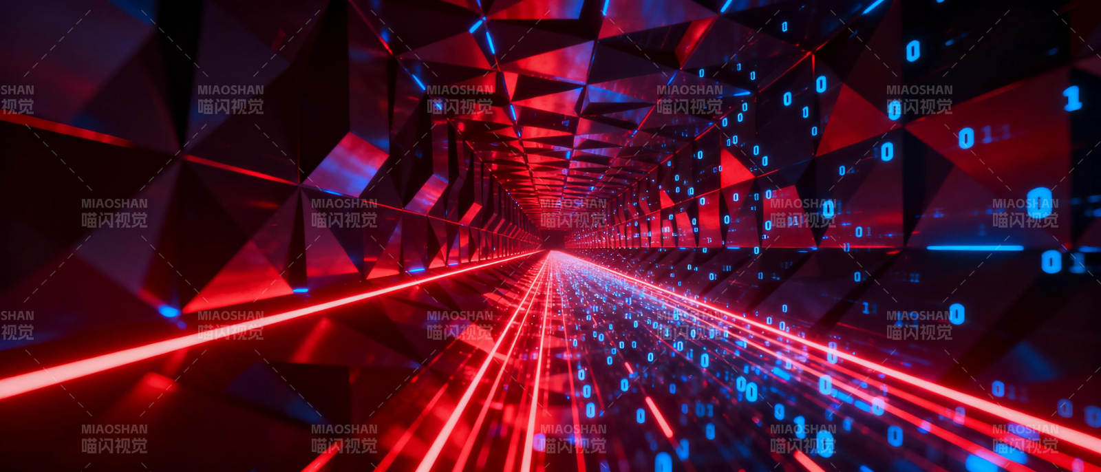 数字隧道光影交错图片