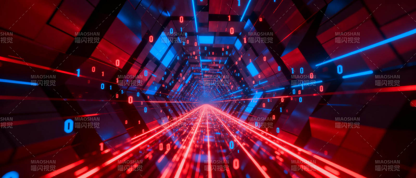 数字隧道光速前行图片