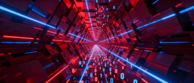 数字隧道光影交错图片