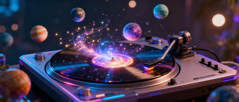 宇宙唱片旋转图片