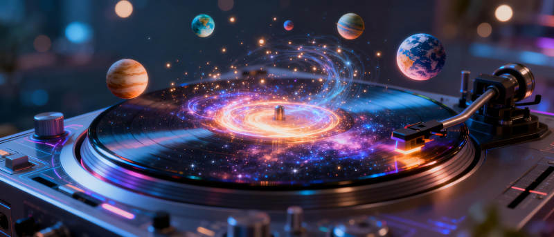 宇宙唱片旋转图片