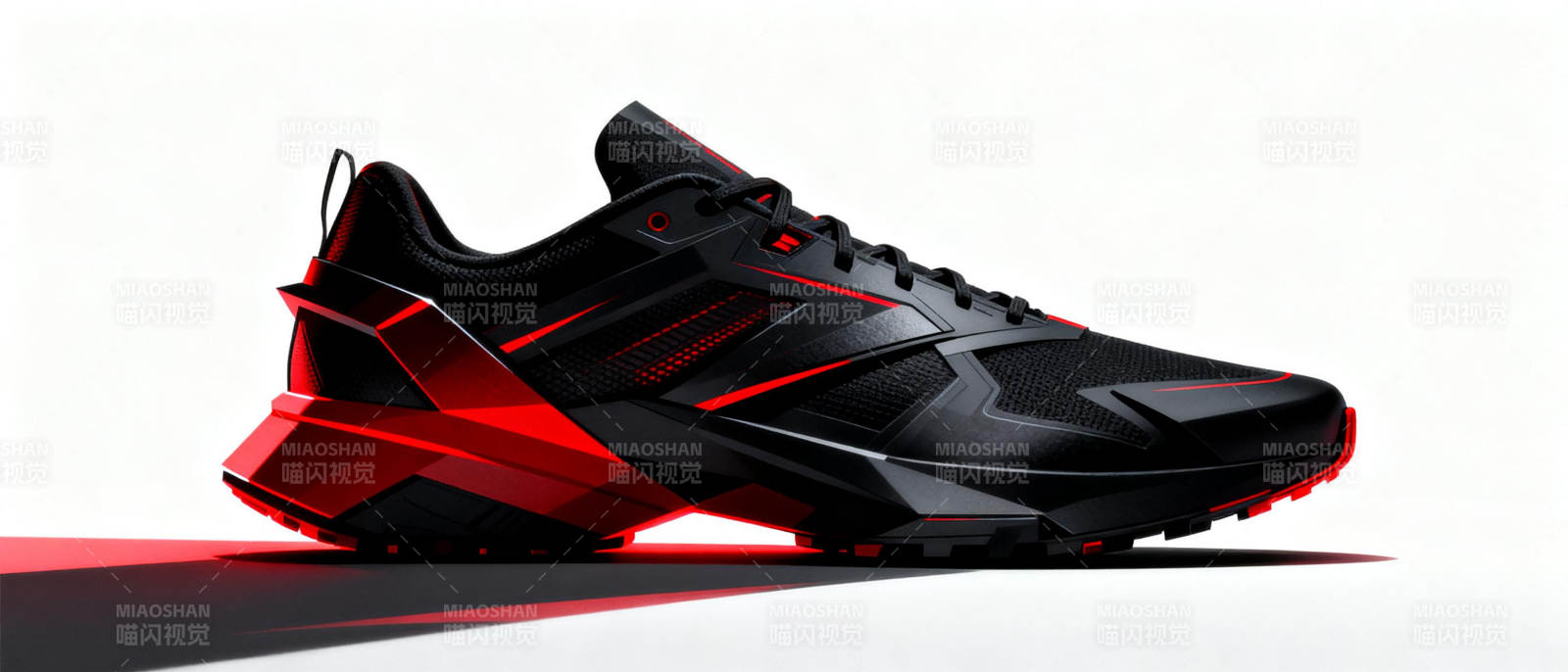 黑红运动鞋 动感十足图片