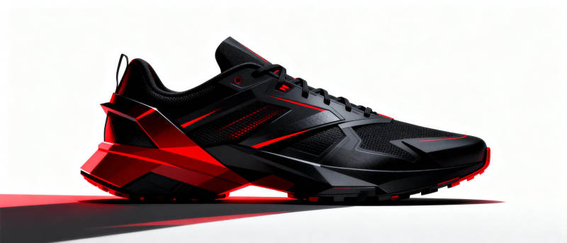 黑红运动鞋 动感十足图片