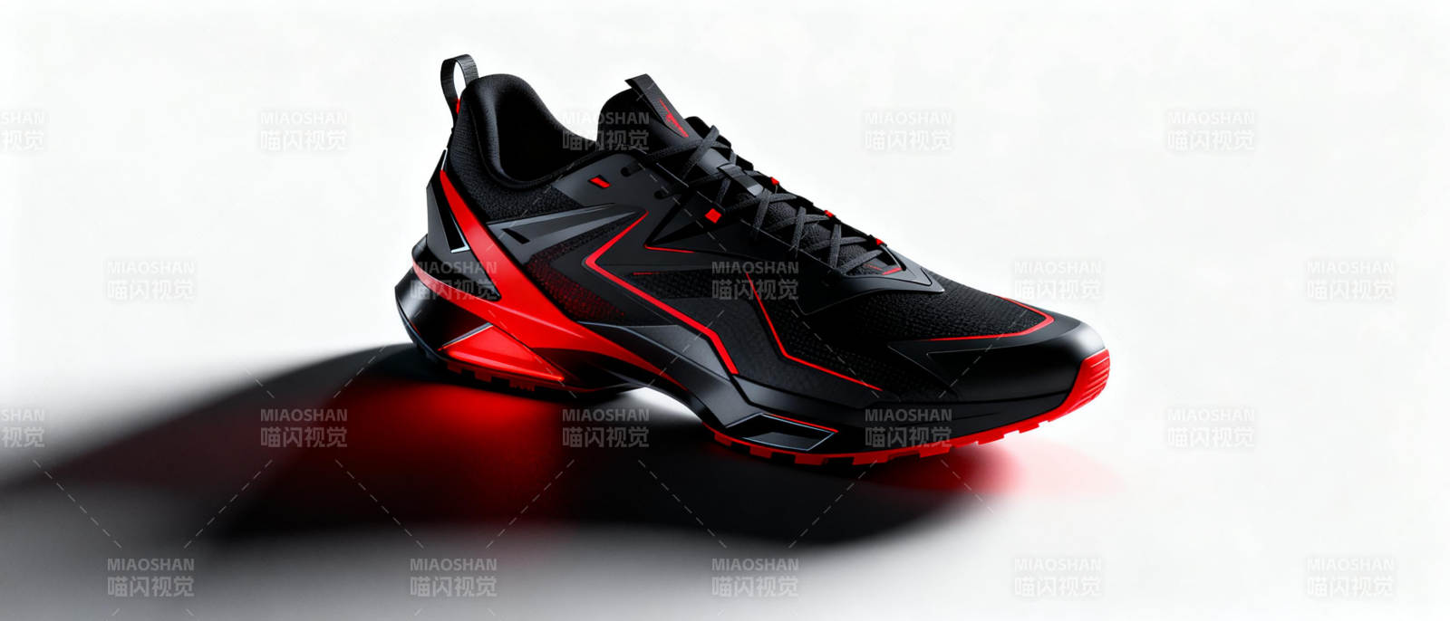 黑红运动鞋图片