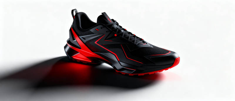 黑红运动鞋图片
