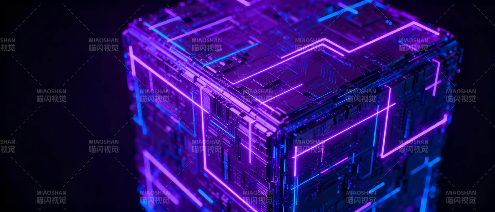 霓虹立方体图片