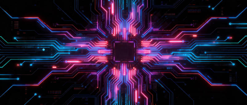 霓虹电路芯图片