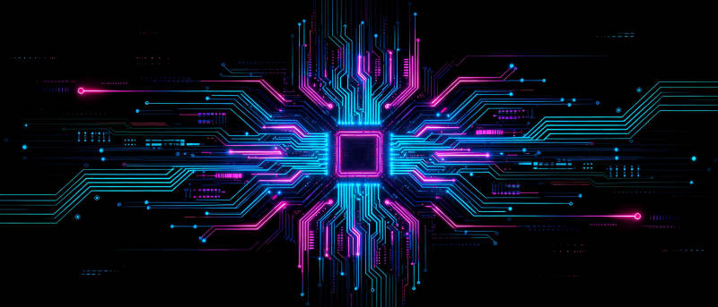 霓虹电路核心图片