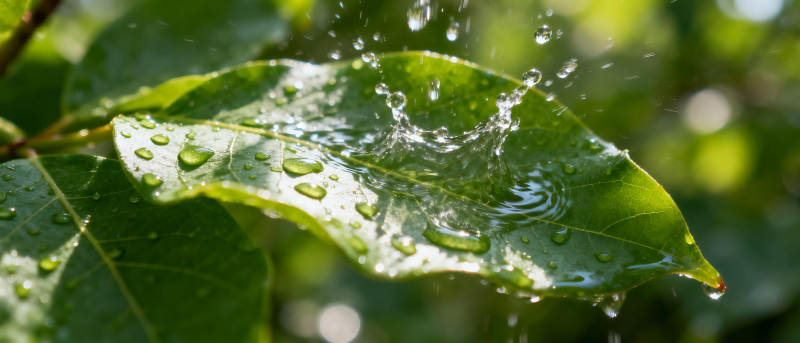 雨滴叶上溅图片