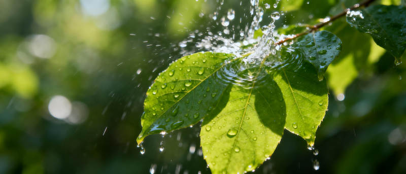 雨滴叶上溅图片