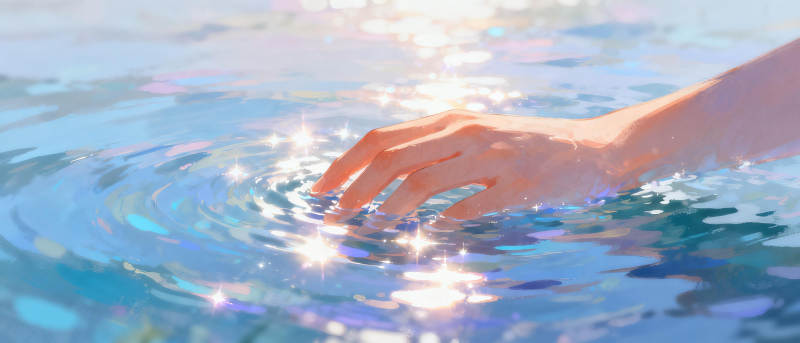 水光涟漪手触波图片