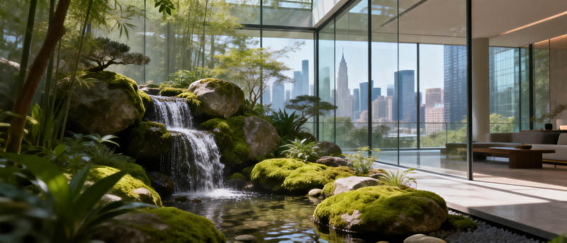 都市绿洲静谧景图片