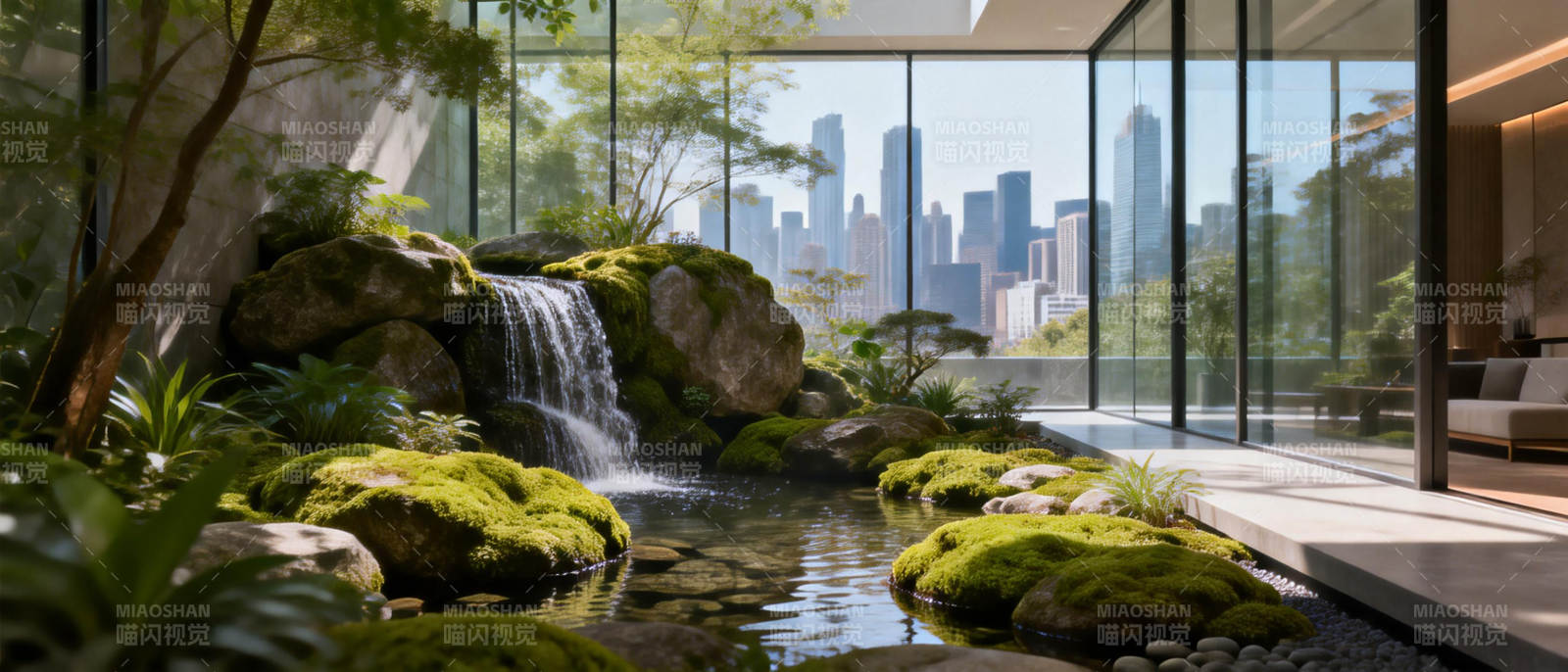 都市中的静谧庭院图片