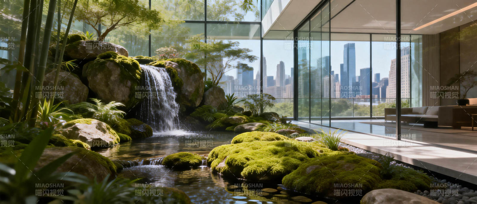 都市中的自然庭院图片