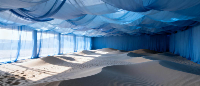 蓝色穹顶下的沙丘图片