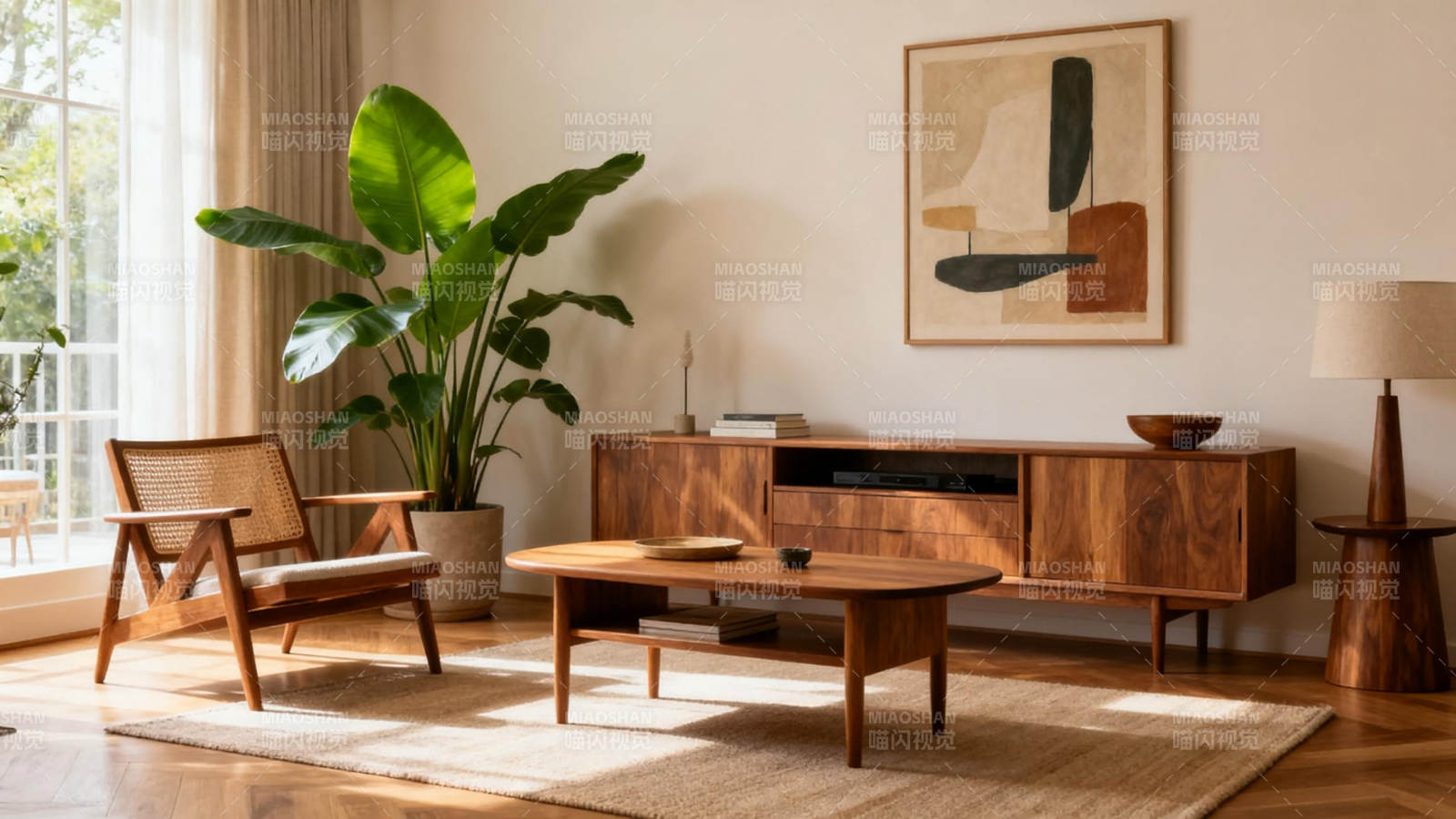 现代简约客厅布置图片