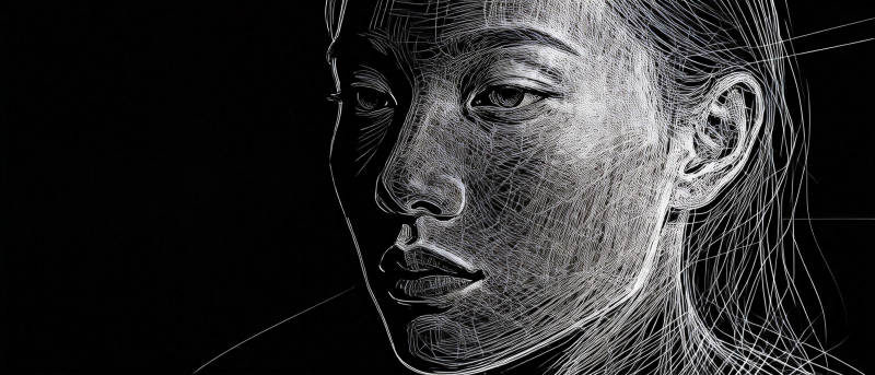 线条肖像艺术图片