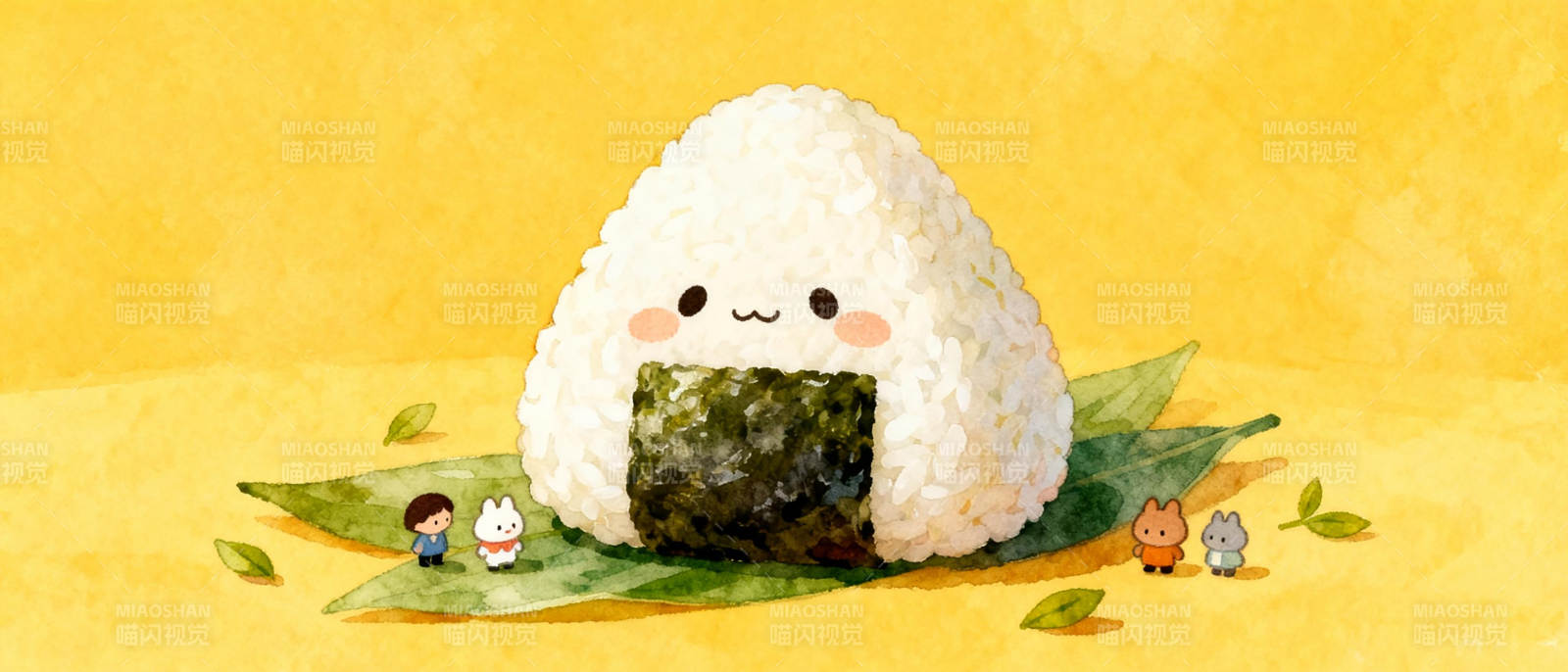 饭团与小动物图片