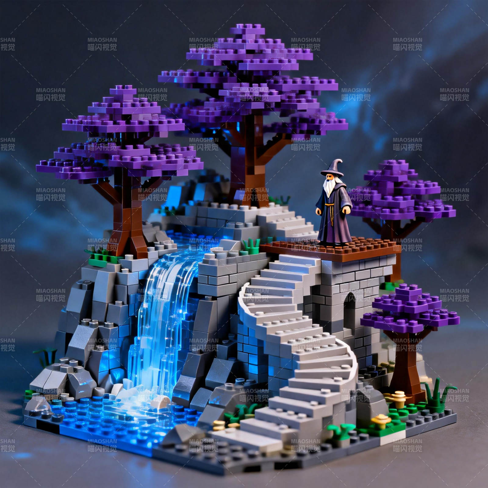 魔法森林瀑布奇景图片