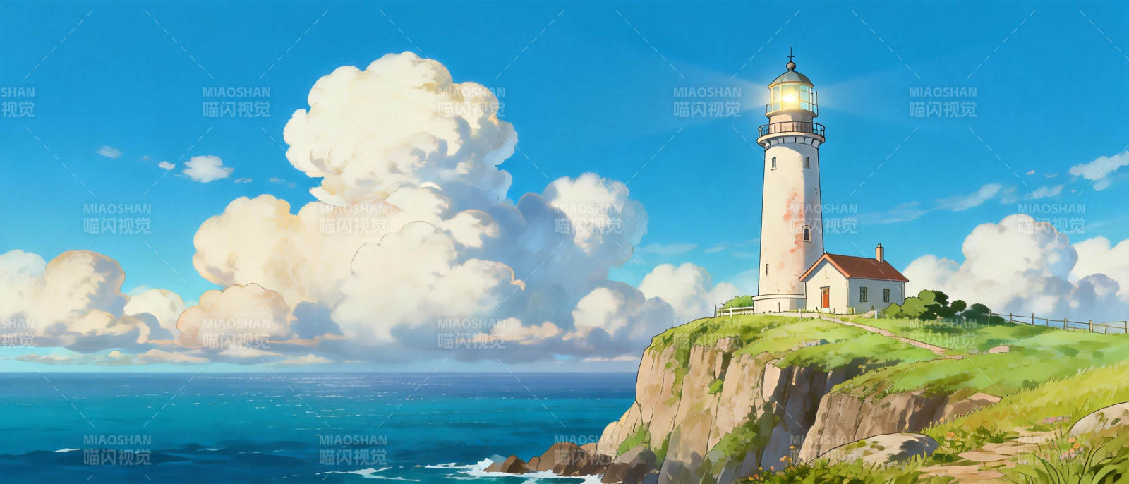 灯塔守望海天图片