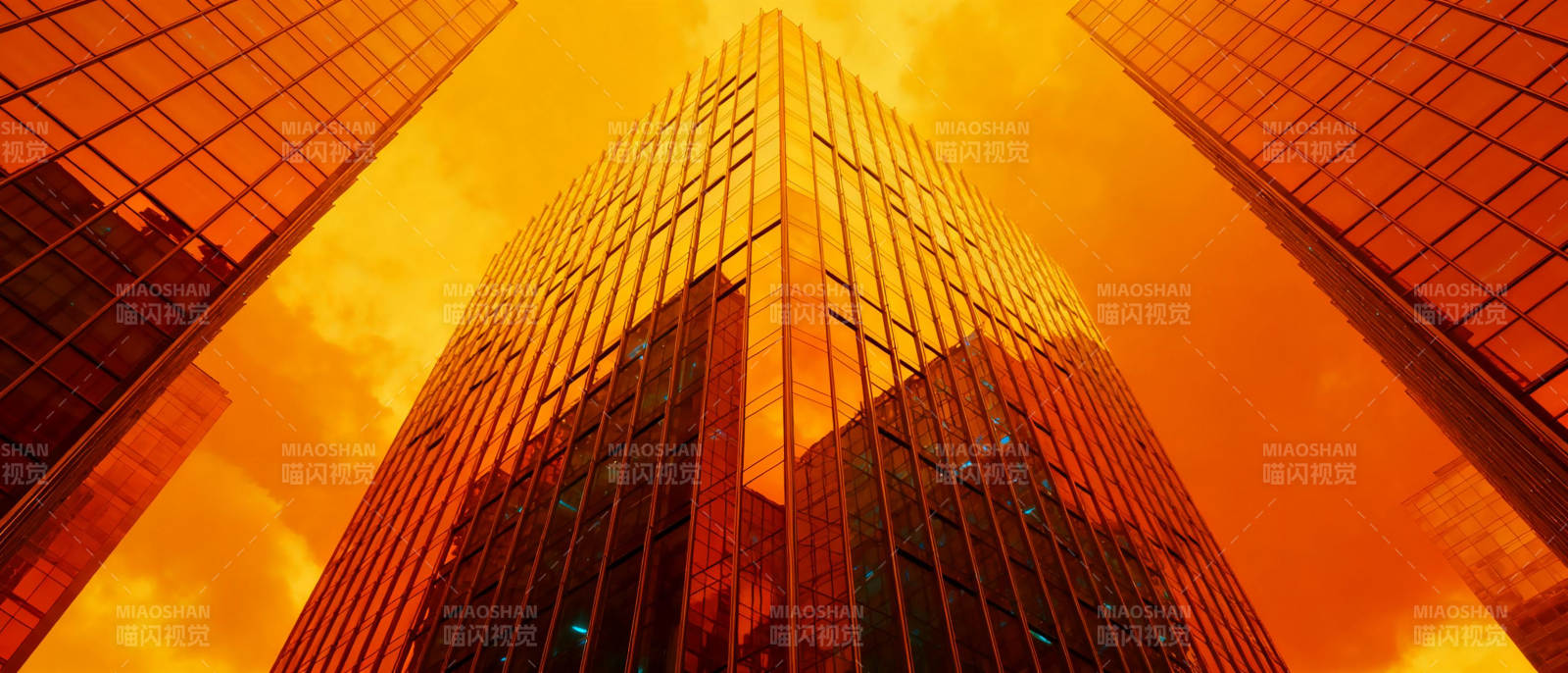 橙色天际线图片