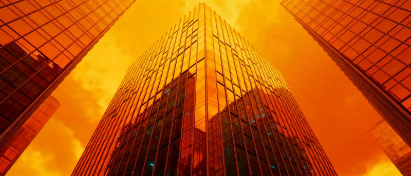 橙色天际线图片