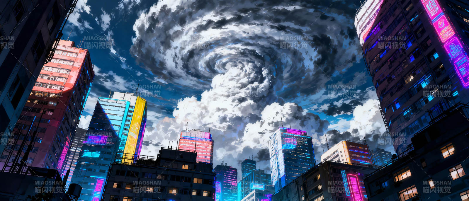 都市漩涡夜景图片