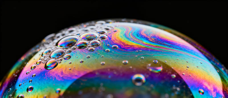 彩虹泡泡特写图片