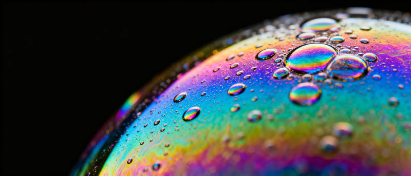 彩虹泡泡特写图片