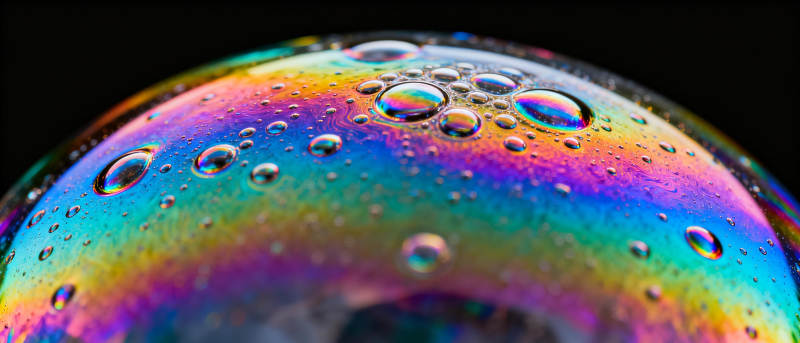 彩虹泡泡特写图片