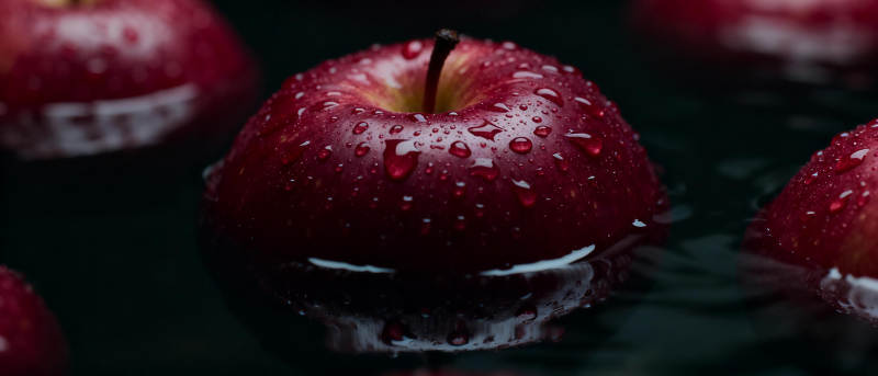 水珠红苹果图片