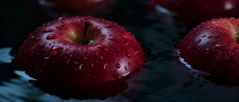水珠红苹果图片