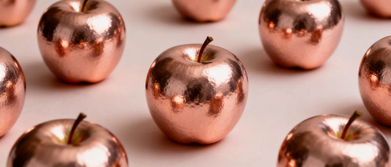 金色苹果排列图图片