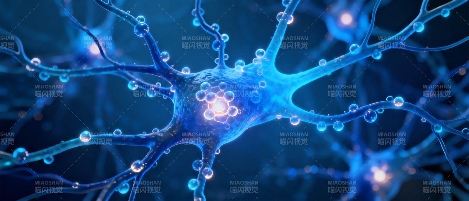 神经元发光网络图片
